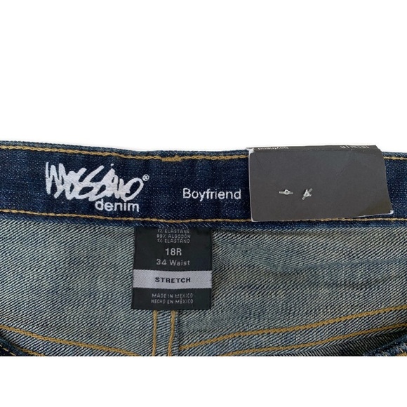 Mossimo Supply Co. Target Low Rise Boyfriend Whiskered Rolled Hem Jeans NWT 18R - Picture 8 of 8
